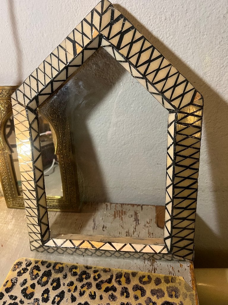 Vintage ingelegde lijst wandkastje Marokkaans Oosters boho, Huis en Inrichting, Gebruikt, Met glas, Overige typen, Ophalen of Verzenden