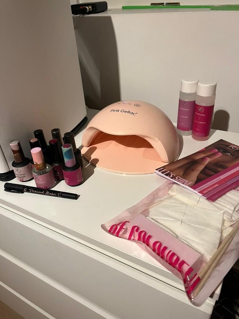 Pink Gellac starterset met lamp + lakjes, Ophalen of Verzenden, Zo goed als nieuw