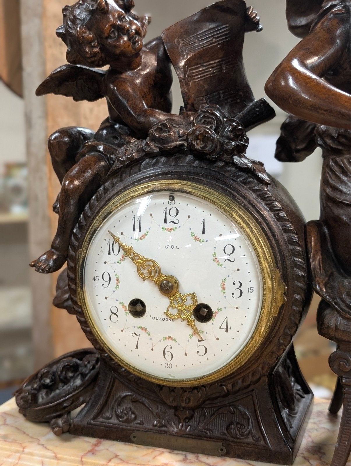 Grote Franse antieke pendule. €195.  50 cm breed, Antiek en Kunst, Antiek | Klokken, Ophalen