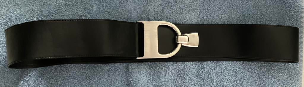Zwarte leren riem / centuur, 100 cm of meer, Zwart, Tailleriem, Ophalen of Verzenden