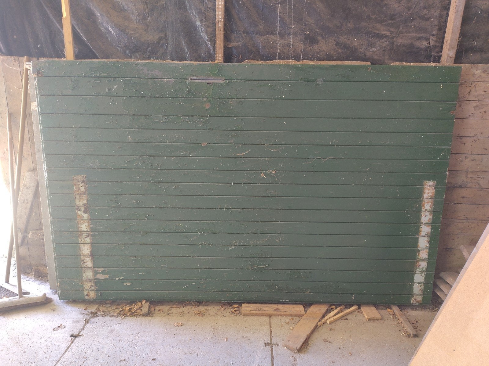 Gebruikte groene schiirdeuren, baander deuren 2, Ophalen, Gebruikt, 120 cm of meer, Garagedeur