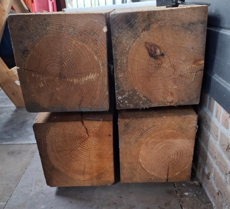 Grenen balken 4 stuks, Ophalen, Grenen, Zo goed als nieuw, Balk