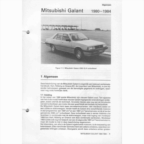 Mitsubishi Galant Vraagbaak losbladig 1980-1984 #2 Nederland, Ophalen of Verzenden, Gelezen, Mitsubishi