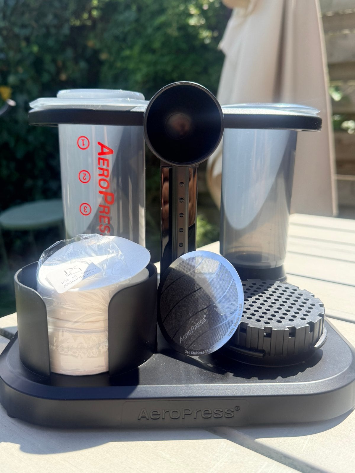 Aeropress Original inclusief organizer en (rvs) filters, Witgoed en Apparatuur, Koffiezetapparaten, Overige modellen, Verzenden