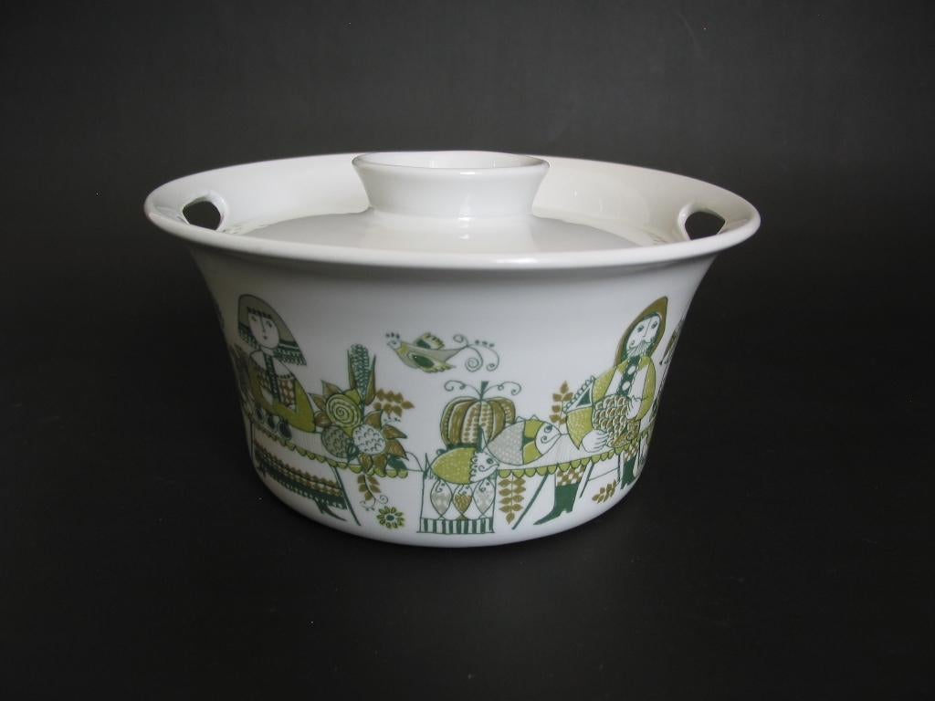 vintage Figgjo Flint Norway market dekschaal schaal deksel, Ophalen of Verzenden, Overige stijlen, Porselein, Schaal of Schalen