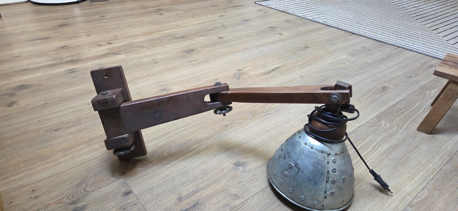 uittrekbare lamp, Huis en Inrichting, Ophalen, Zo goed als nieuw, Hout, Bruin