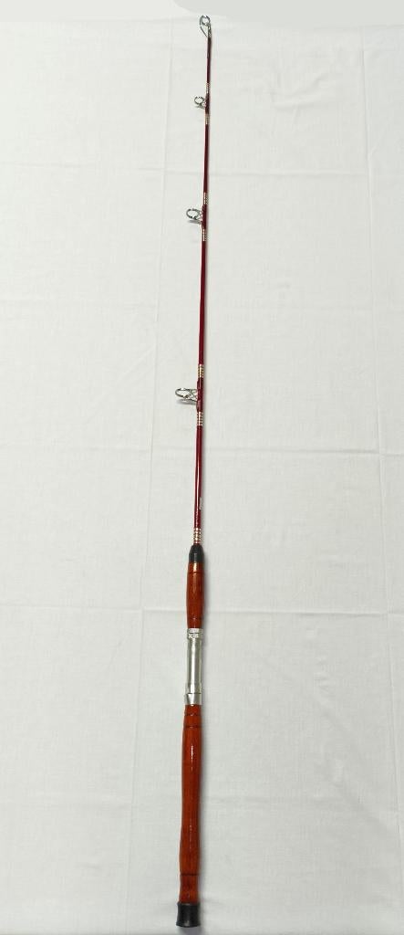 Vintage hengel tokoz 1,60 meter 1 delig rood bordeaux, Ophalen, Zo goed als nieuw, Werphengel