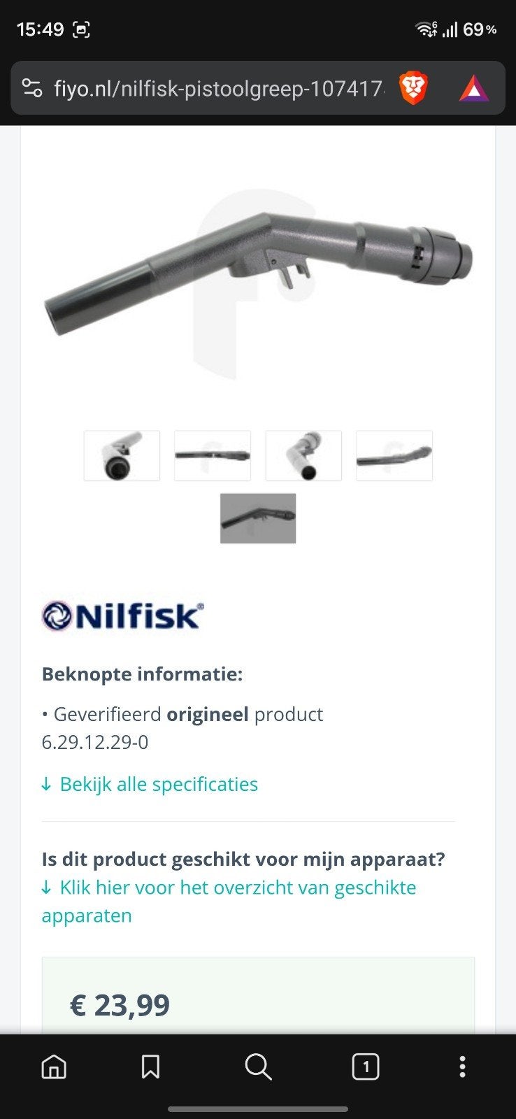 Nilfisk Pistoolhandgreep - Origineel & Nieuw (2 stuks), Ophalen of Verzenden, Nieuw, Overige typen, Overige merken