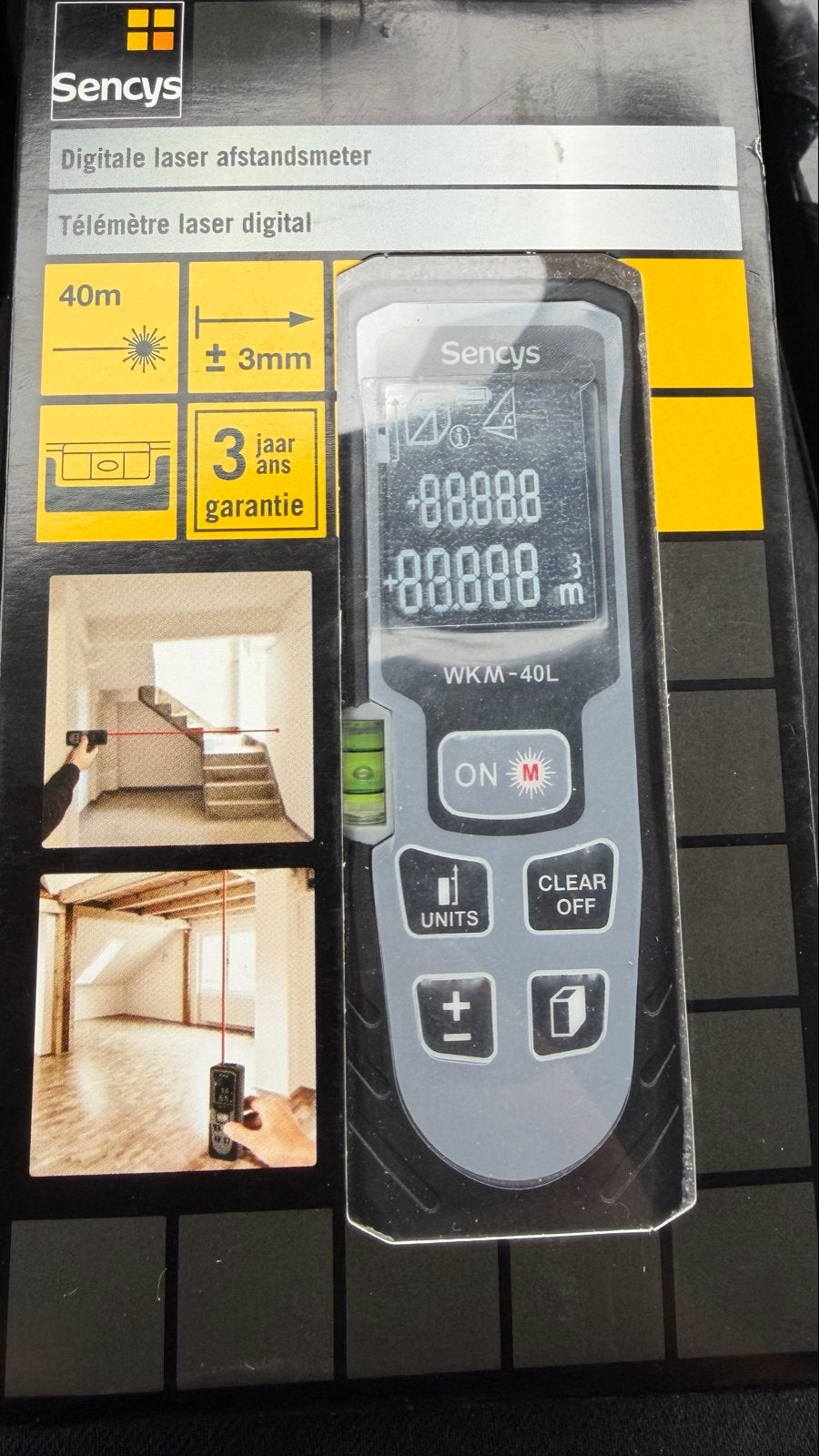 Sencys Digitale Laser Afstandsmeter 40m WKM-40L, Ophalen of Verzenden, Nieuw, Afstand