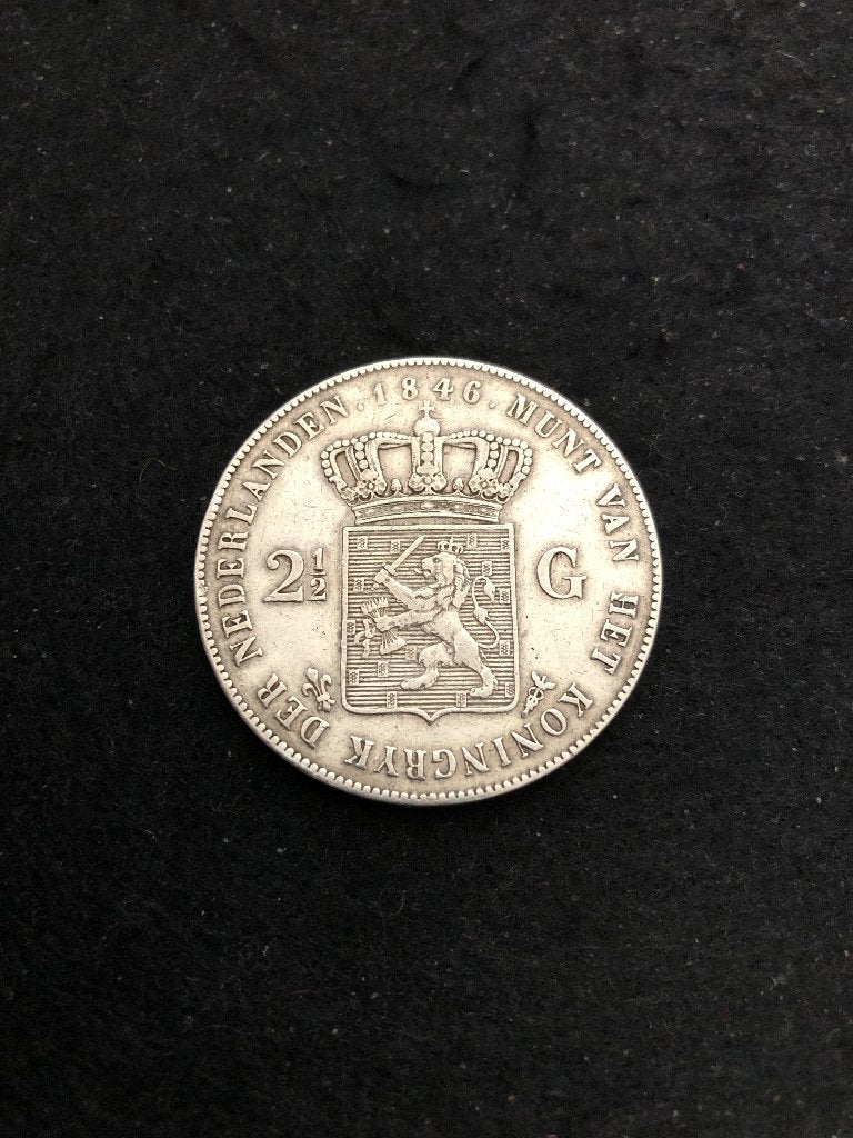 Zilveren Rijksdaalder 1846 Willem II, Zilver, Ophalen of Verzenden, Losse munt, 2½ gulden