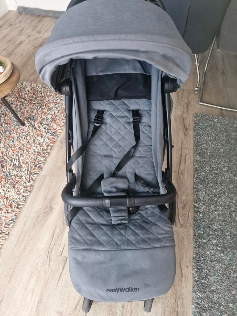 Easywalker Jackey buggy -Groen/Grijs met reistas en regenhoe, Ophalen, Gebruikt, Zonnekap