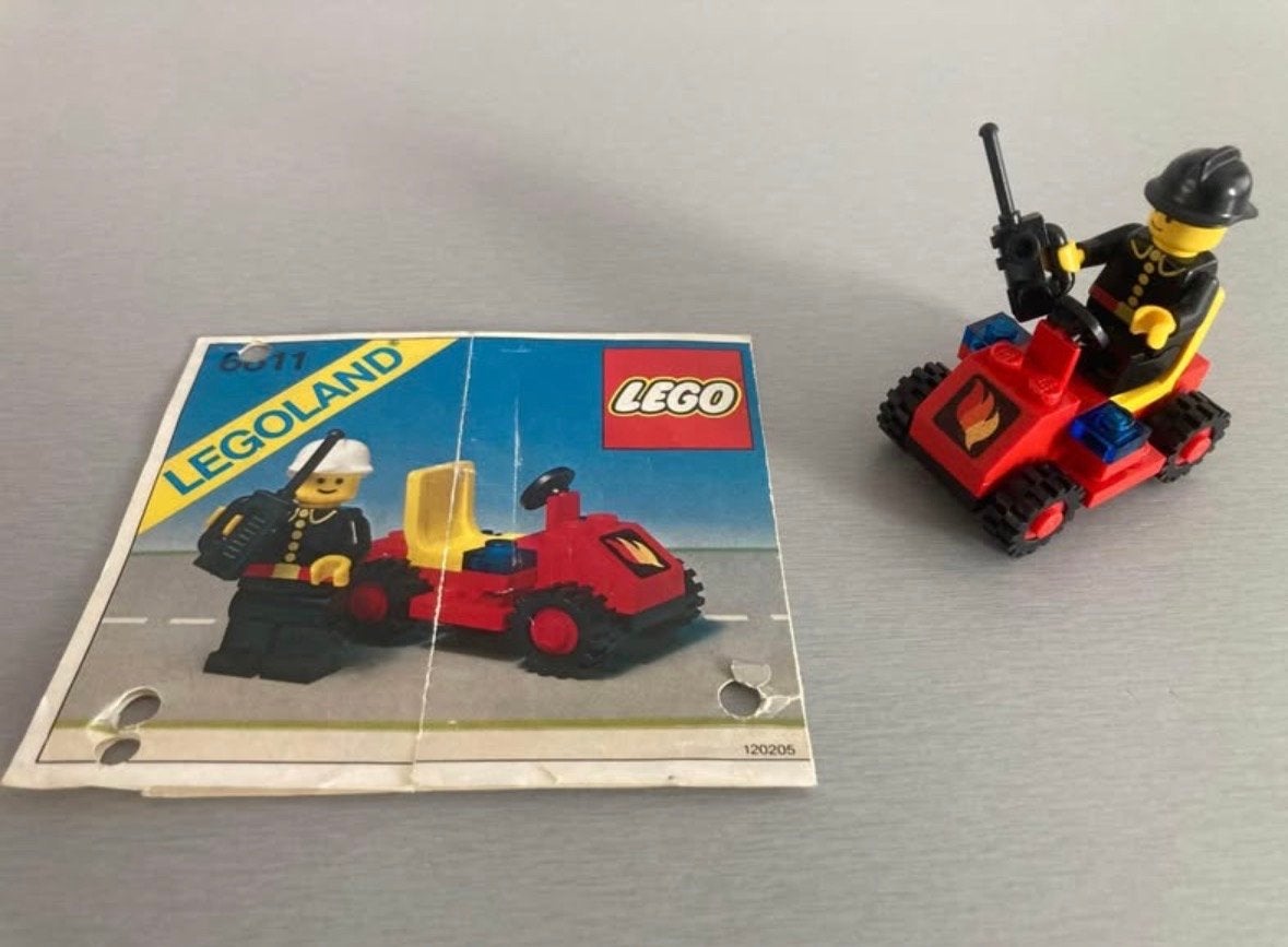 Lego Legoland 6511 Brandweerwagen met Brandweerman, Gebruikt, Lego, Ophalen of Verzenden, Compleet