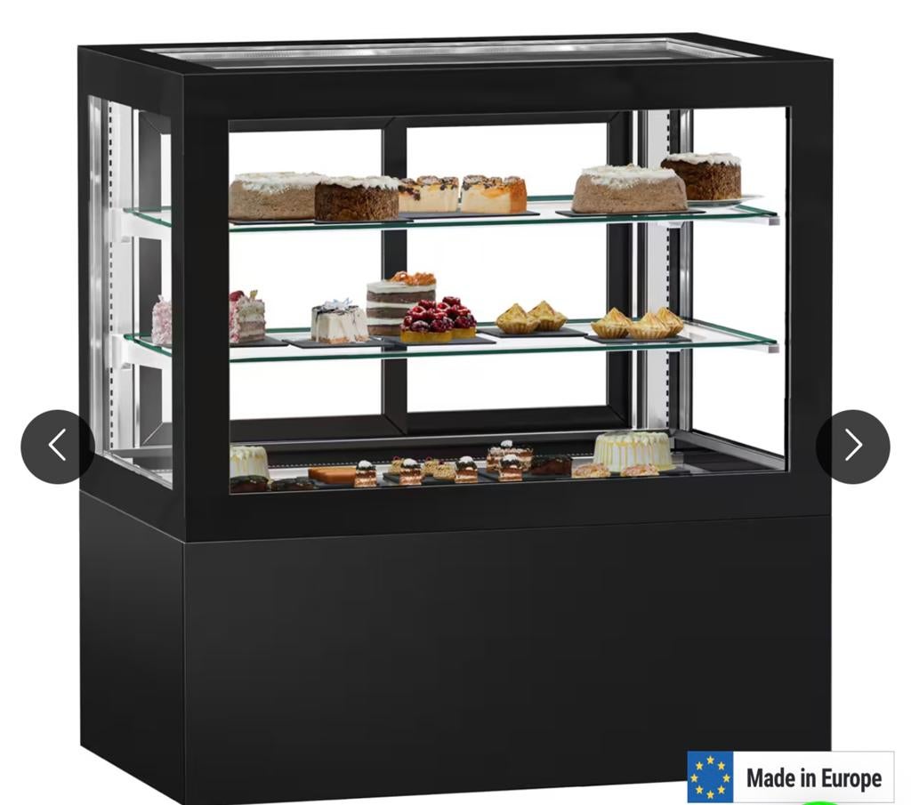 Nieuwe gekoelde vitrine voor gebak en desserts, Witgoed en Apparatuur, Koelkasten en IJskasten, Zonder vriesvak, Nieuw, Minder dan 75 liter