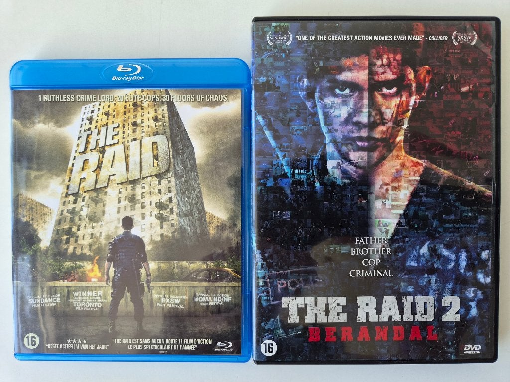 The Raid 1 en 2 - Blu-Ray, Ophalen of Verzenden, Zo goed als nieuw, Actie