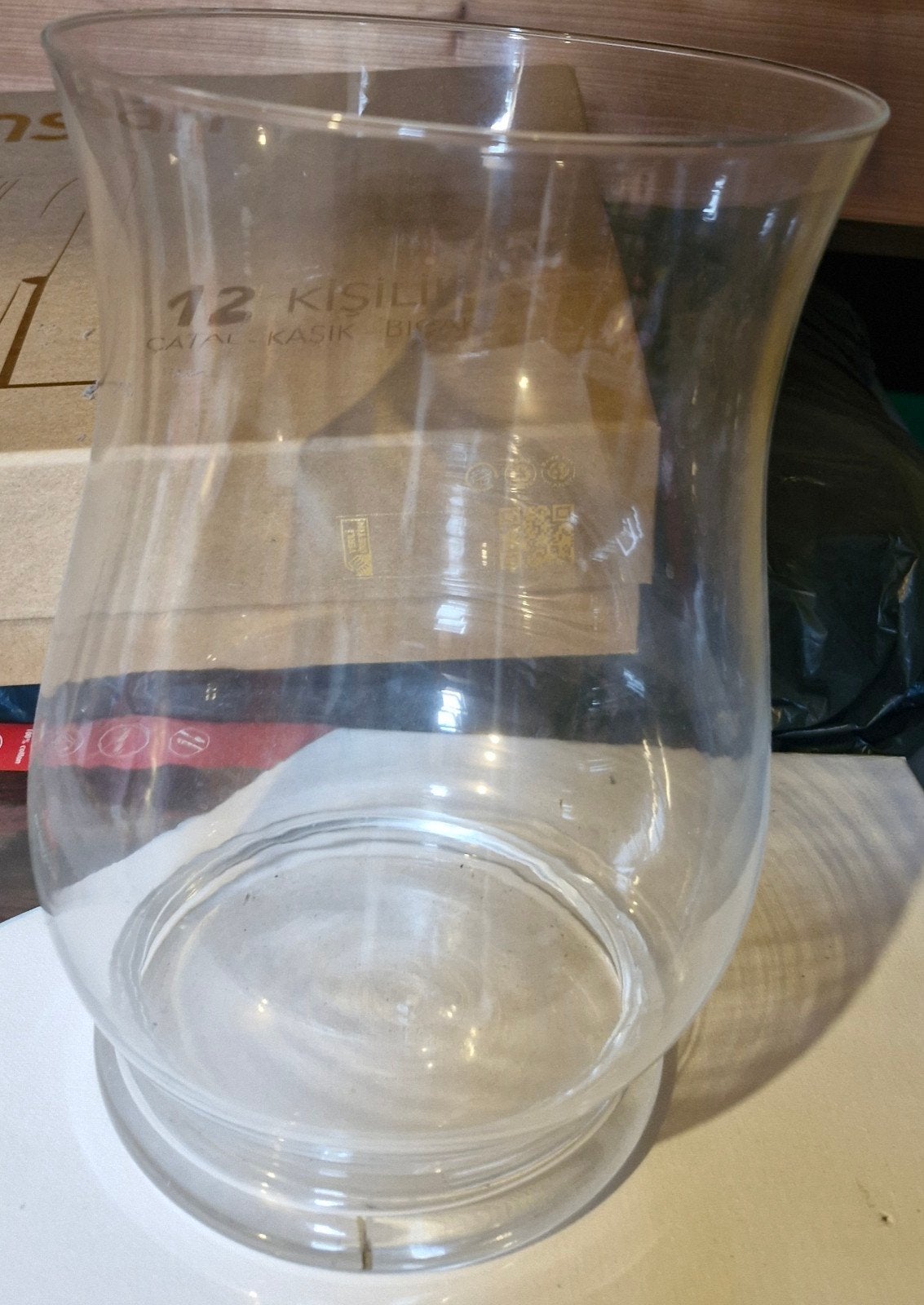 2 Grote glazen vaas/windlicht - 27 cm hoog, 18 cm opening, Ophalen of Verzenden
