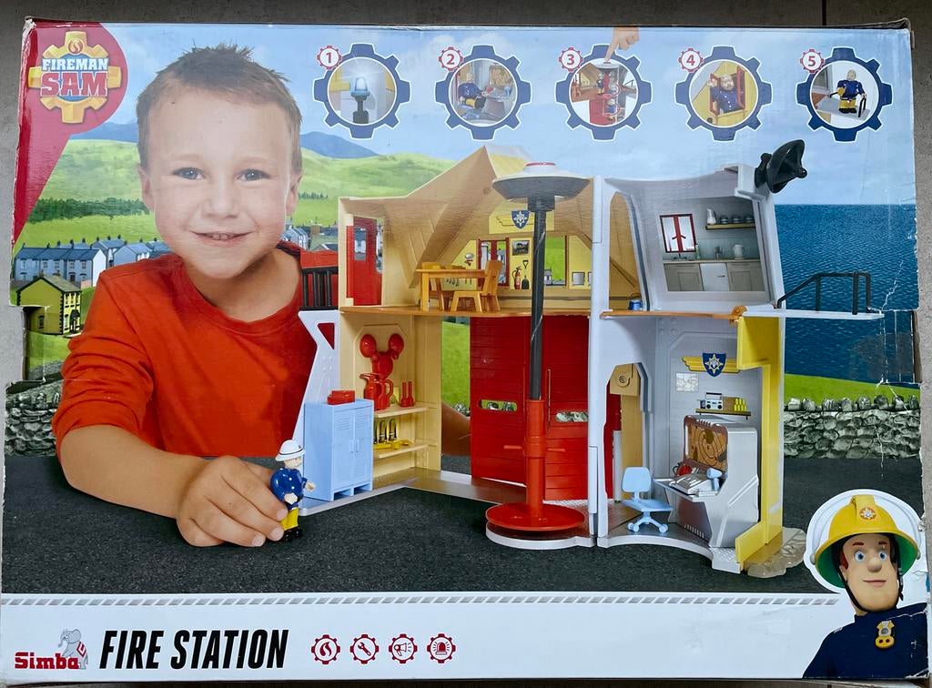 Brandweerman Sam Brandweerkazerne Speelset Simba, Kinderen en Baby's, Speelgoed | Actiefiguren, Ophalen of Verzenden, Gebruikt