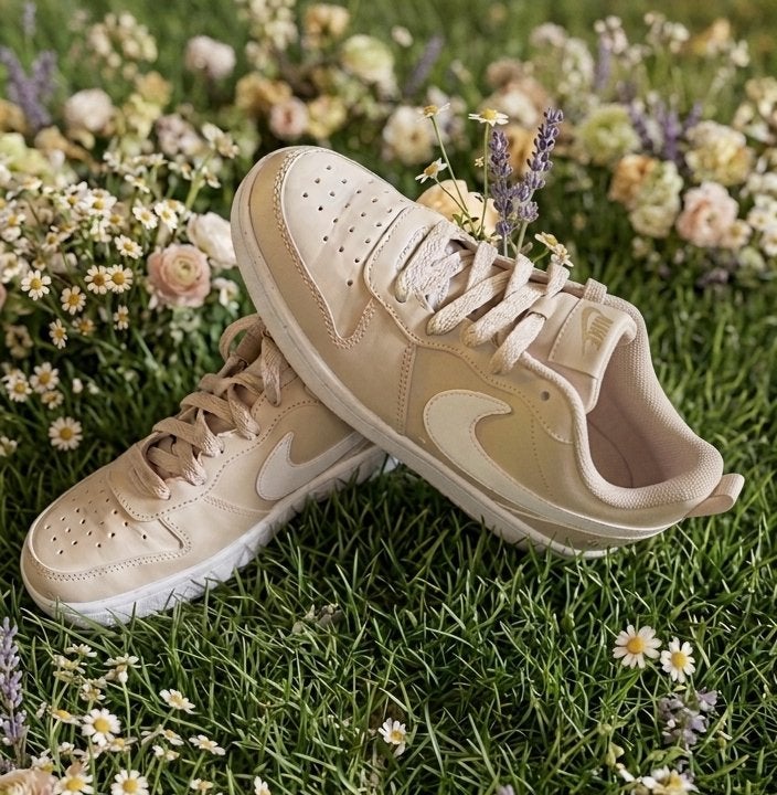 Nike Court Borough Low 2 Sneakers - Beige, Ophalen of Verzenden, Zo goed als nieuw, Beige, Sneakers of Gympen