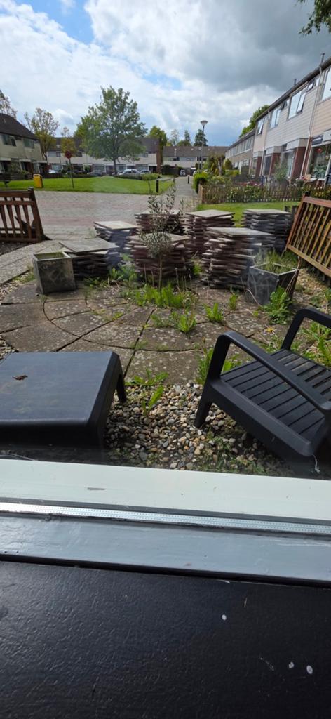 Cirkelvormige tegels en grind voor tuin of oprit, Ophalen, Gebruikt, Multi, Grind