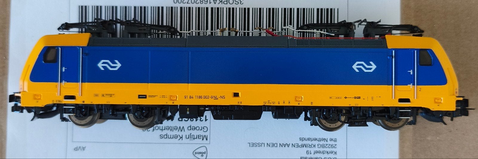 Piko NS Locomotief E 186 002 - Zo goed als nieuw, Hobby en Vrije tijd, Modeltreinen | Overige schalen, Overige merken, Ophalen of Verzenden