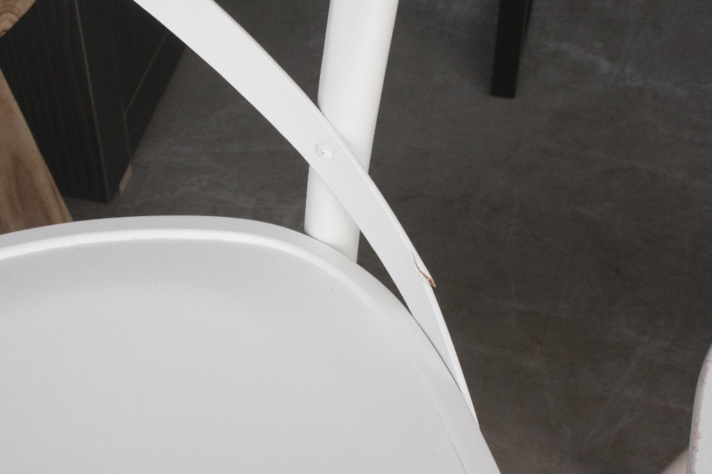 4 leuke witte houten eetkamerstoelen spijlenstoel cross, Ophalen, Gebruikt, Wit, Vier