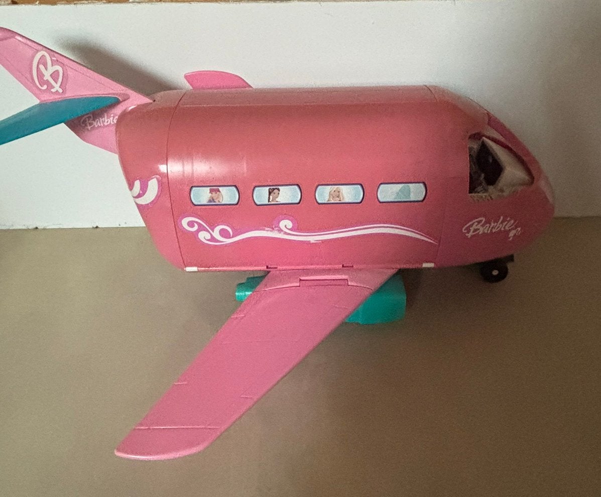 Barbie vliegtuig roze, Ophalen of Verzenden, Zo goed als nieuw