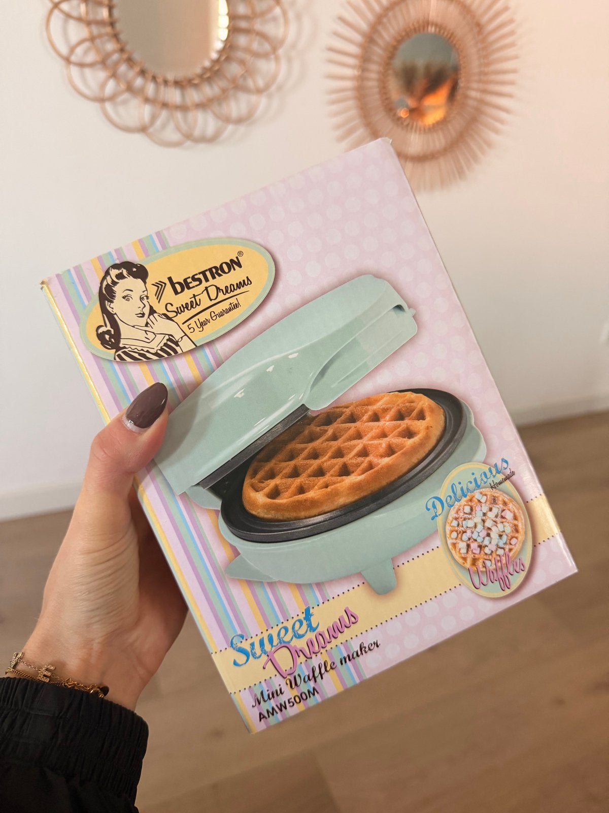 Bestron Sweet Dreams Mini Wafelijzer AMW500M - Nieuw, Ophalen, Nieuw