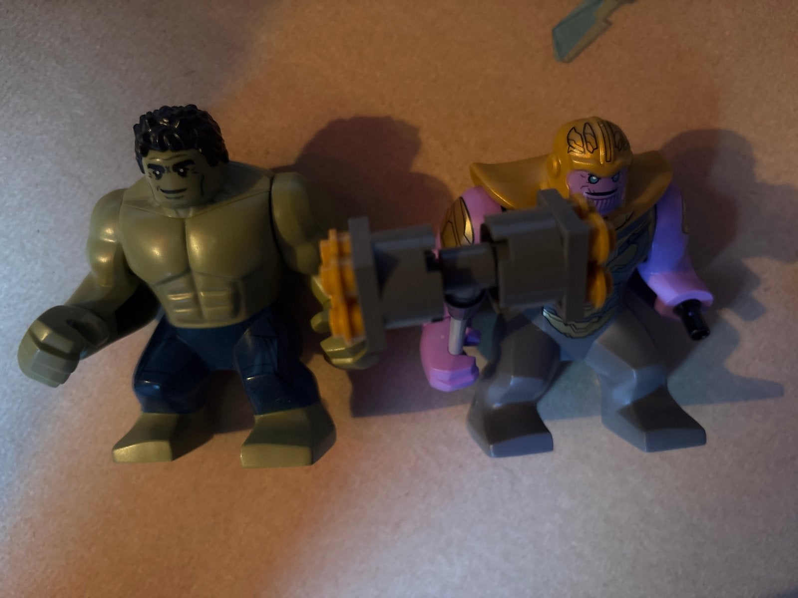 Marvel Lego Figuren: Hulk en Thanos met wapen, Ophalen of Verzenden, Zo goed als nieuw, Jongen of Meisje
