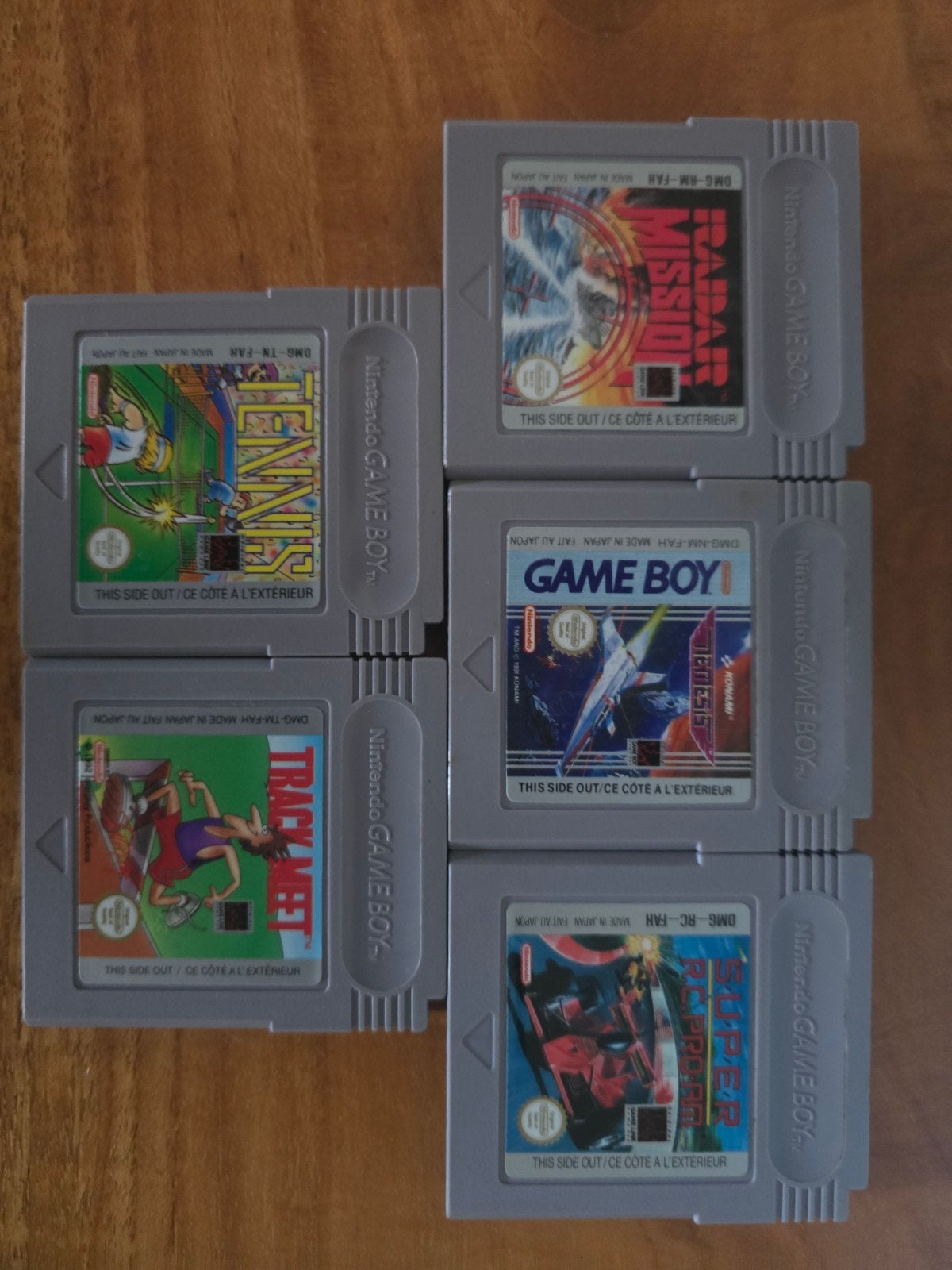 Game Boy games: Tennis, Track Meet, Radar Mission, Nemesis, Spelcomputers en Games, Games | Nintendo Game Boy, Gebruikt, Overige genres