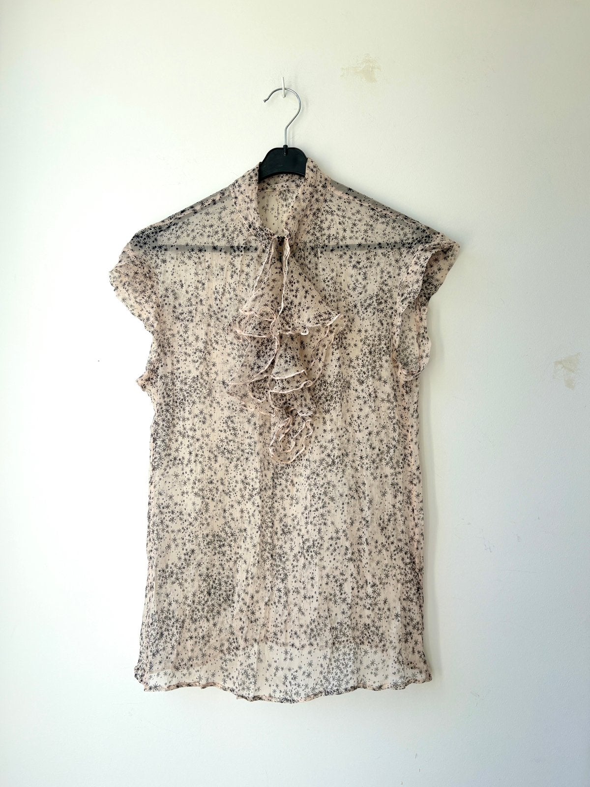 Marccain transparante roze top/blouse met sterretjes mt 40, Maat 38/40 (M), Ophalen of Verzenden, Zo goed als nieuw, Roze