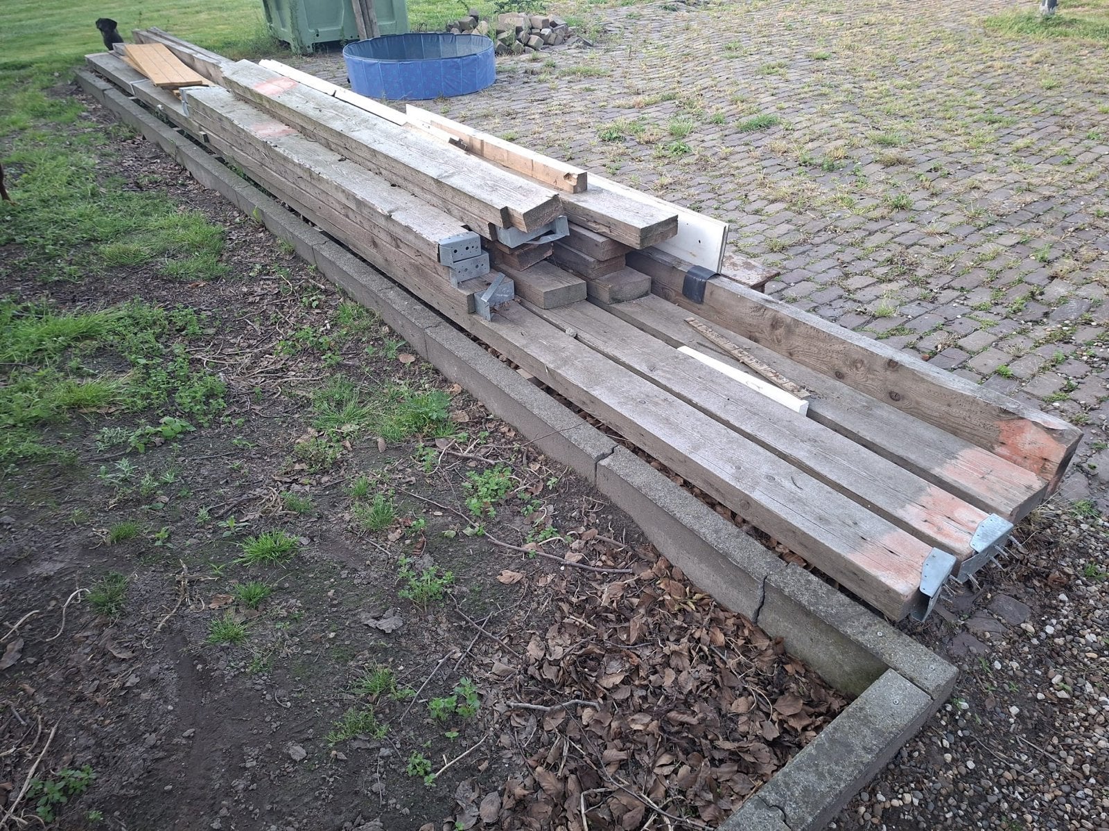 15 x Grenen balken (gordingen), Ophalen, Gebruikt, Eiken, Balk