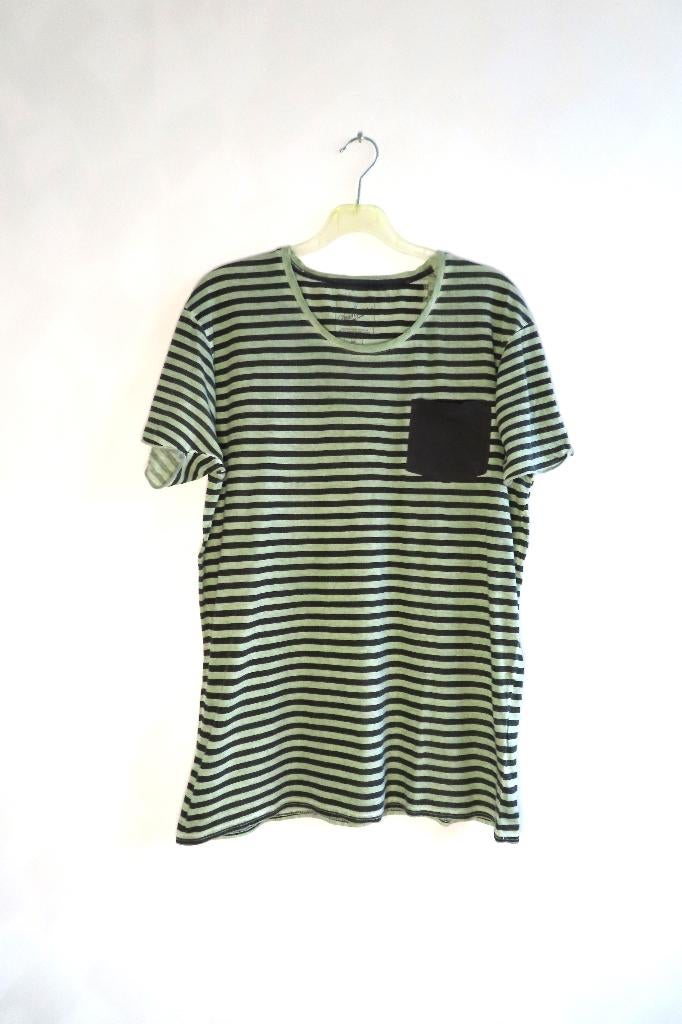 T-Shirt Streep Groen Zwart Stangata mt M (G49), Stangata, Maat 48/50 (M), Zwart, Ophalen of Verzenden