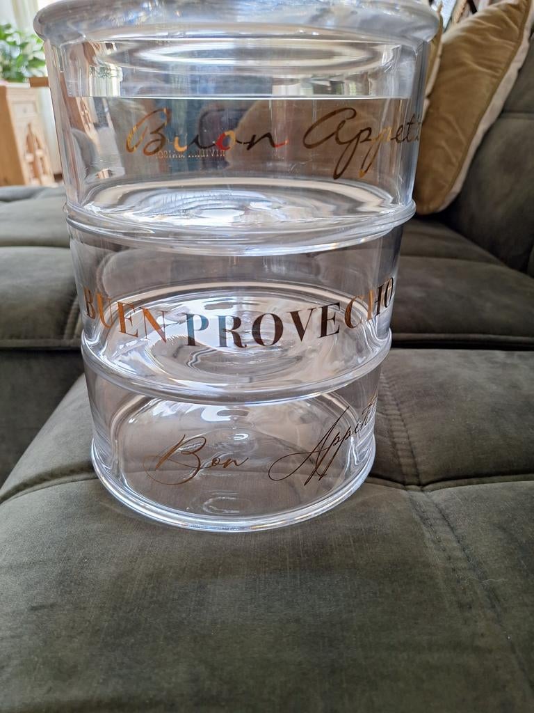Riviera Maison Voorraadpot Glas - Buen Appetit, Ophalen, Glas, Zo goed als nieuw, Voorraadpot