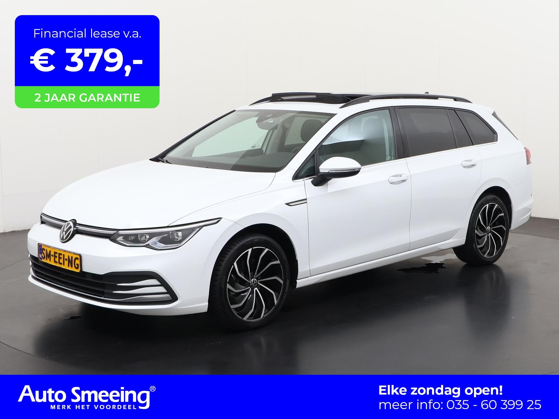 Volkswagen Golf Variant 2.0 TSI Style DSG | Panoramadak | Tr, Auto's, Gebruikt, Wit, 1393 kg, 1600 kg