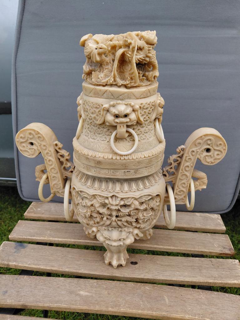 Antieke Chinese wierrook brander met drakenmotieven, Ophalen of Verzenden