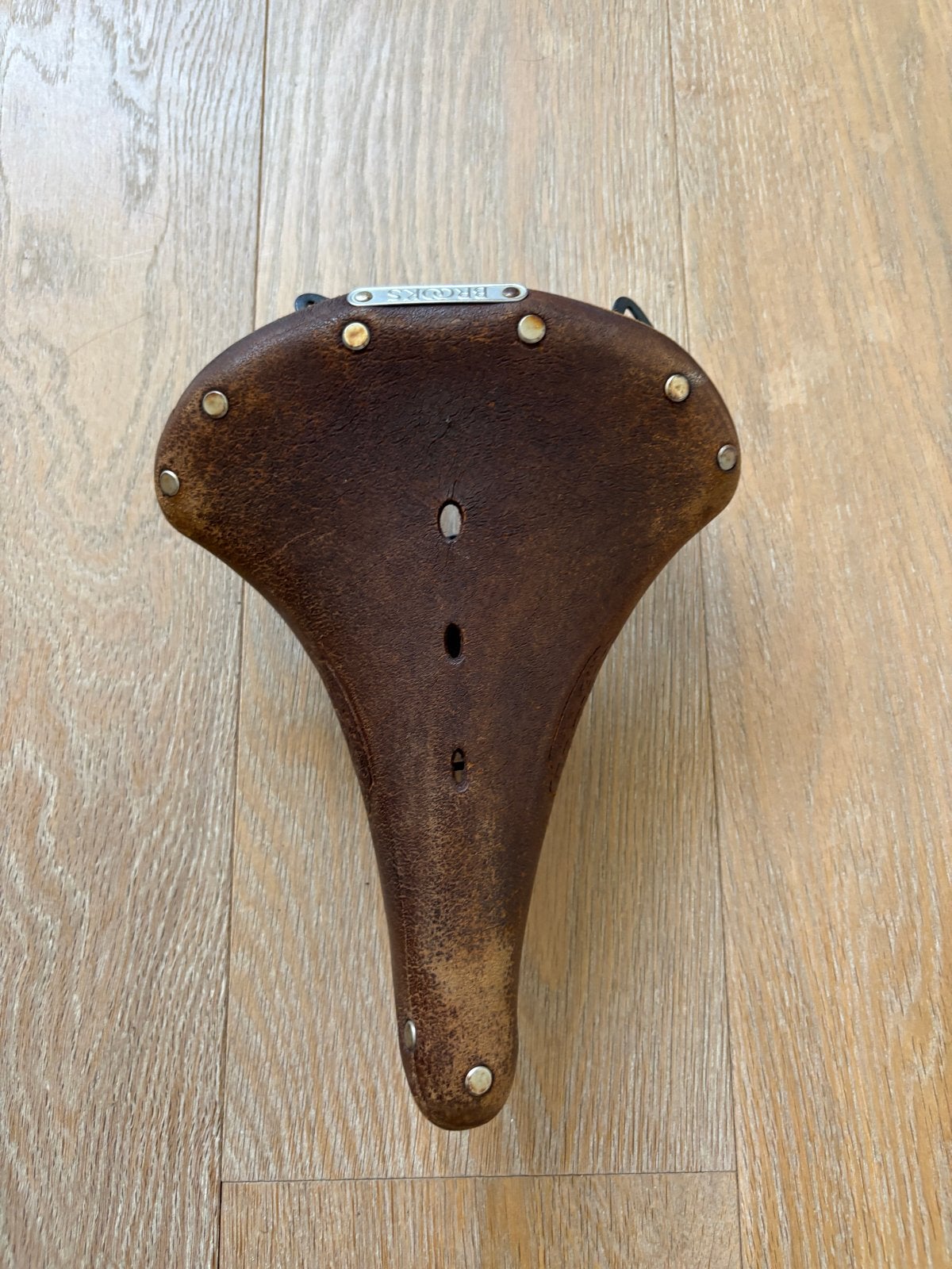 Brooks B67 Zadel - Bruin Leer met Veren, Elektrische fiets, Gebruikt, Leer, Ophalen of Verzenden