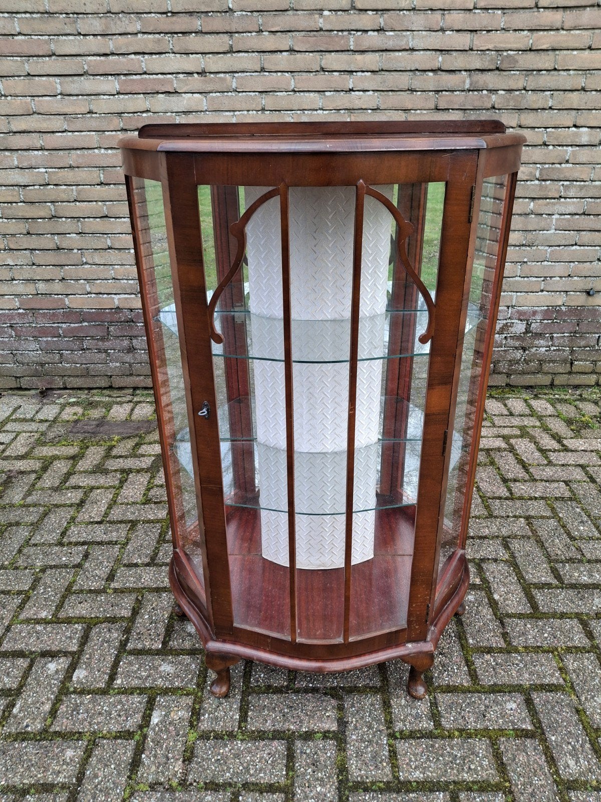 Antiek Engels vitrinekastje Mahonie, Ophalen