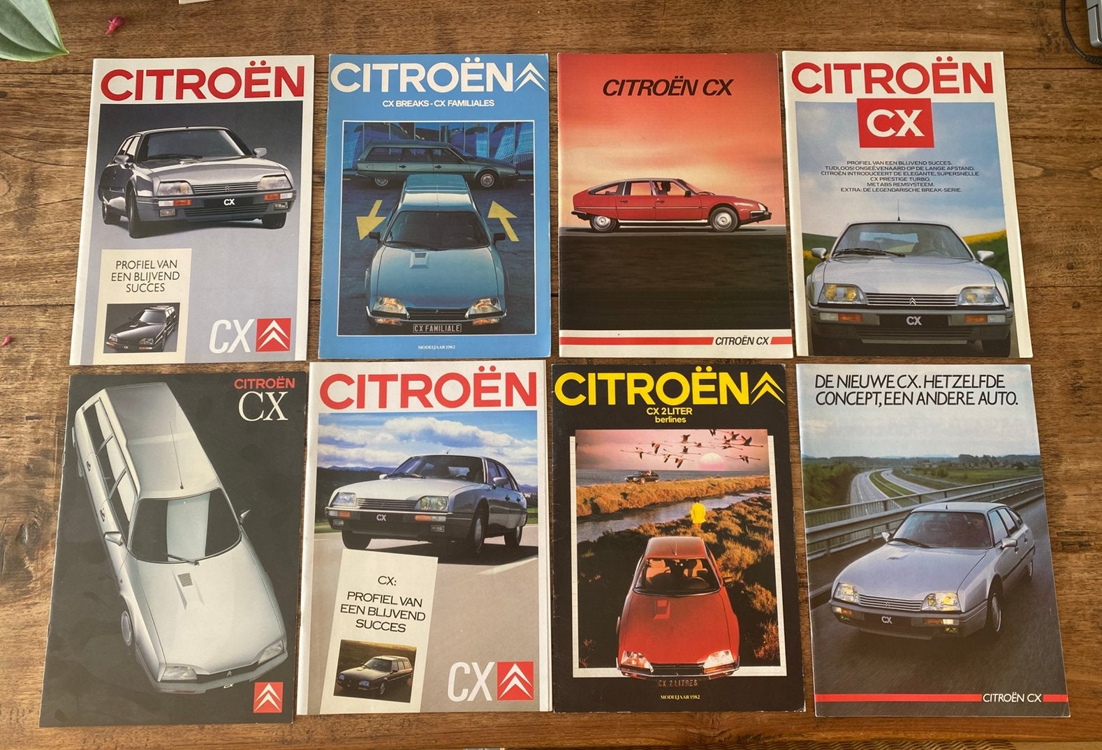 8x luxe brochure folder Citroën CX jaren 80, Ophalen of Verzenden, Zo goed als nieuw, Citroën