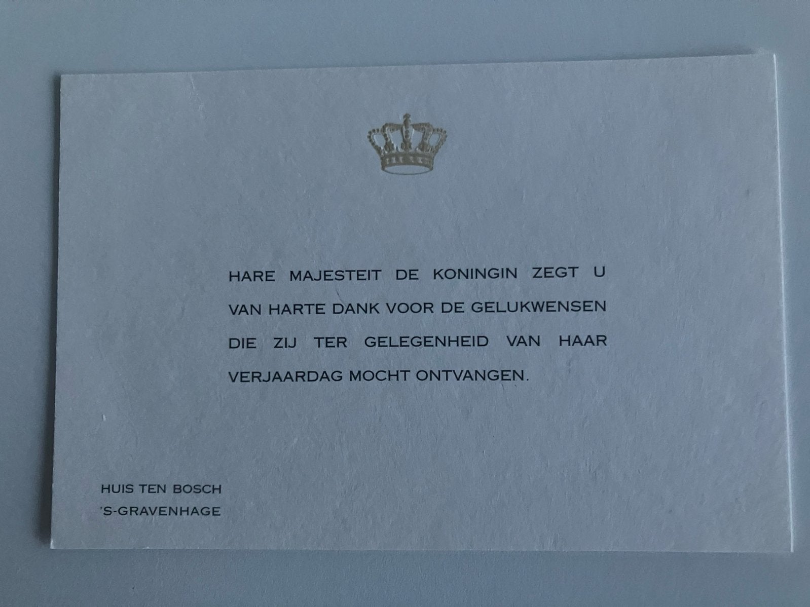 Huis ten Bosch, verjaardag Koningin Beatrix, Verzamelen, Verzenden, Zo goed als nieuw, Kaart, Foto of Prent