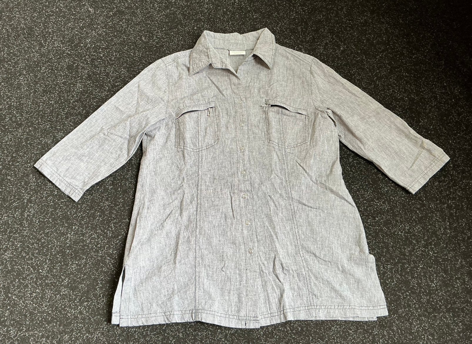 Grijze dames blouse, mt L, Kleding | Dames, Verzenden, Zo goed als nieuw, Maat 38/40 (M), Grijs