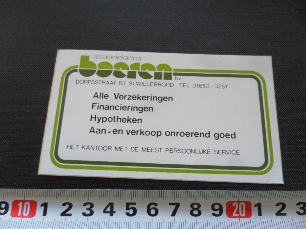 sticker st willebrord assurantiekantoor BOEREN dorpsstraat, Verzamelen, Stickers, Ophalen of Verzenden, Zo goed als nieuw