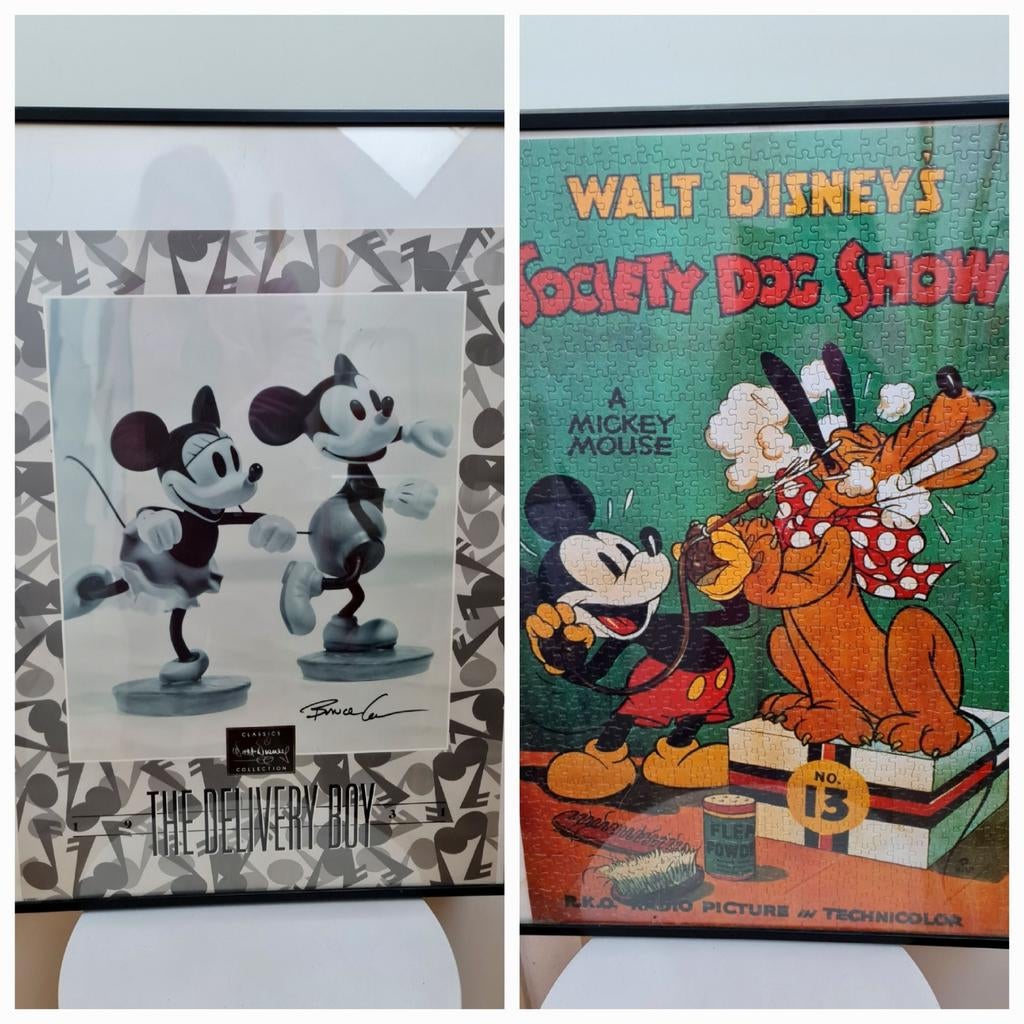 The Delivery Boy Bruce Lau + puzzelposter Pluto Mickey, Verzamelen, Disney, Ophalen, Mickey Mouse, Gebruikt, Plaatje of Poster
