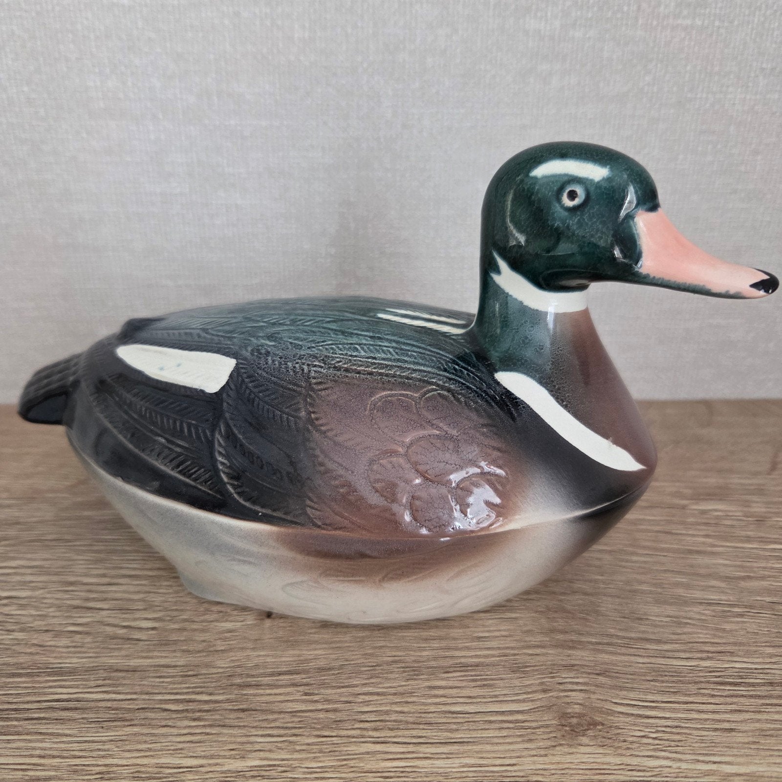 Vintage Michel Caugant Terrine Eend - Aardewerk, Ophalen of Verzenden