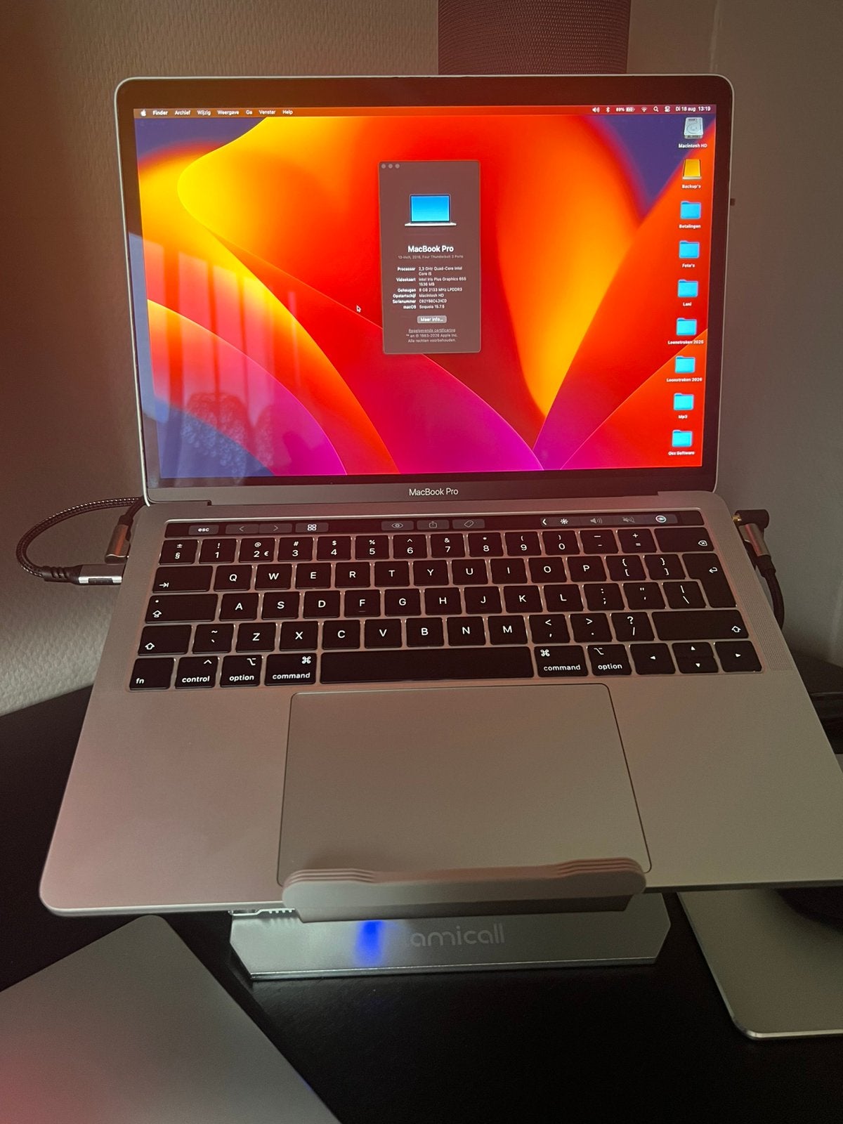 Nette macbook pro 13 inch (2018) touchbar, Computers en Software, Apple Macbooks, MacBook Pro, Gebruikt, 256 GB, 2 tot 3 Ghz