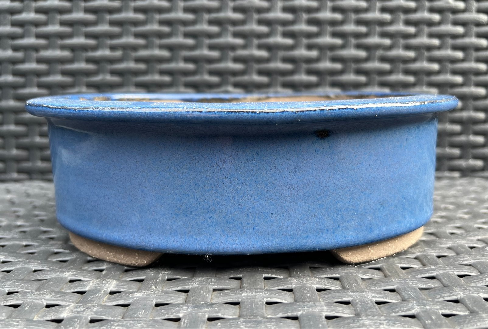 Bonsai schaal handgemaakt Sahici blauw 19,2x14,3x6,4, Tuin en Terras, Nieuw, Ophalen of Verzenden, Overige vormen, Aardewerk