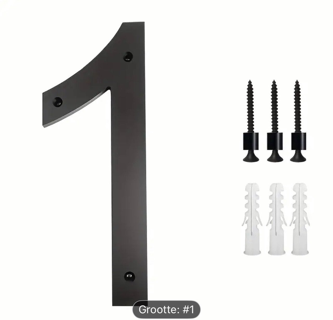 Moderne Zwarte Huisnummers (15 cm) - Nummers 1 en 9, Ophalen of Verzenden, Nieuw, Zwart, Modern