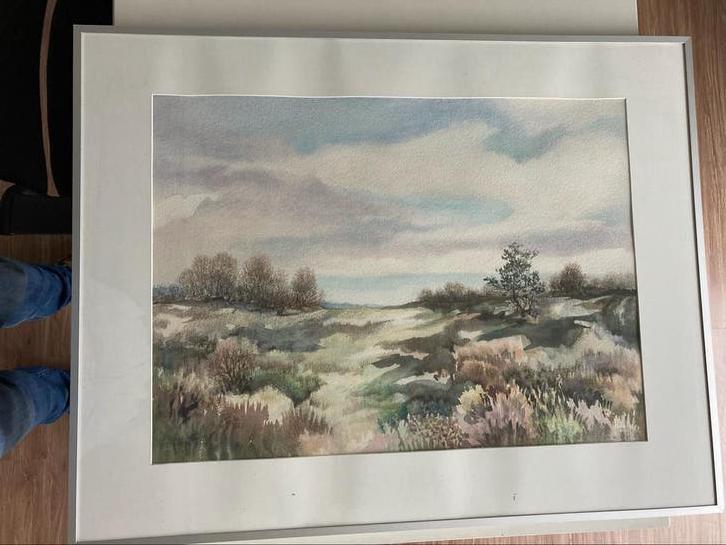 Aquarel Landschap in Pastel Tinten, Ophalen of Verzenden