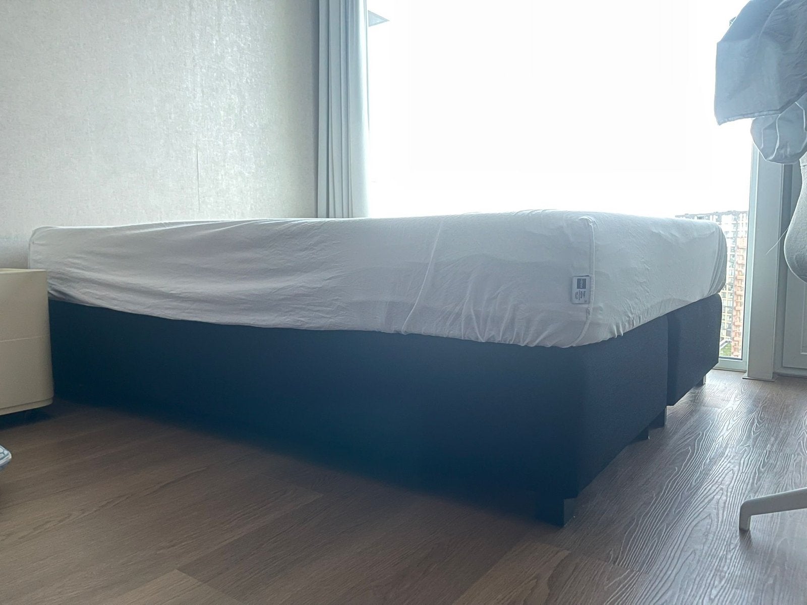 Karlsson boxspring 210x160 cm - Tweepersoonsbed, Ophalen, Gebruikt, Tweepersoons, 160 cm