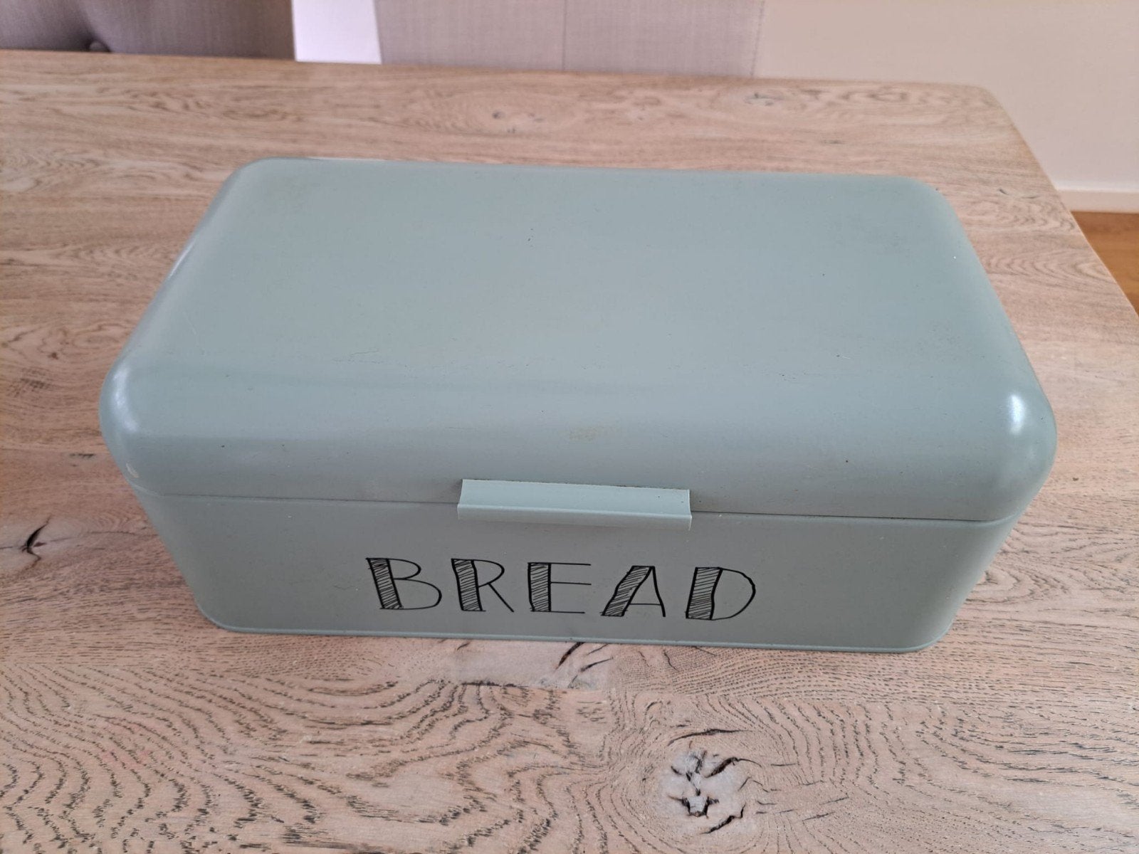 Broodtrommel - Lichtgroen met 'BREAD' opdruk, Ophalen, Groen, Zo goed als nieuw, Metaal