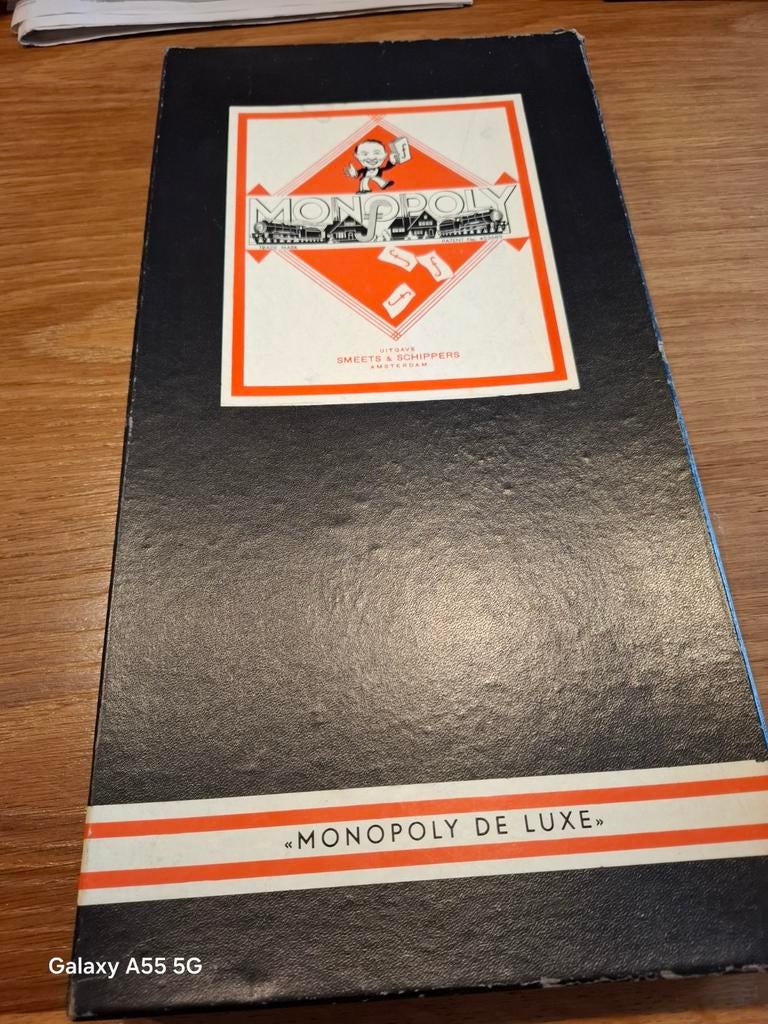Vintage Monopoly De Luxe Bordspel - Smeets & Schippers, Smeets & Schippers Amsterdam, Gebruikt, Onbekend@voorbeeld.com, Vijf spelers of meer