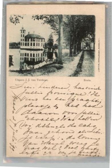 Oude Ansichtkaart Breda - Kasteel Bouvigne 1899 of ouder, Ophalen of Verzenden, Voor 1920, Gelopen, Noord-Brabant